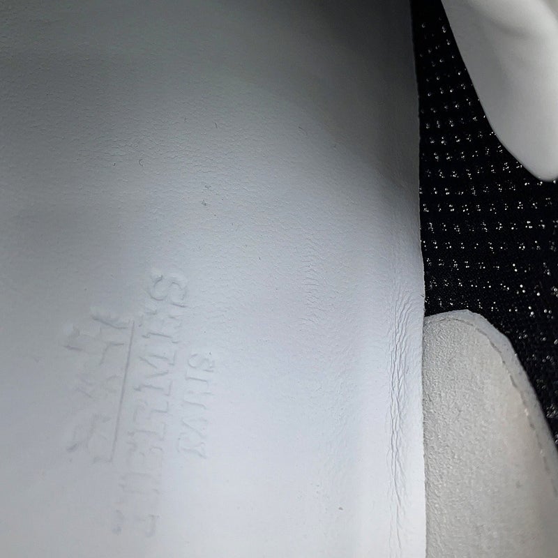 エルメス スニーカー バウンシング メッシュ レザー レディースサイズ37.5 HERMES 靴 黒 白