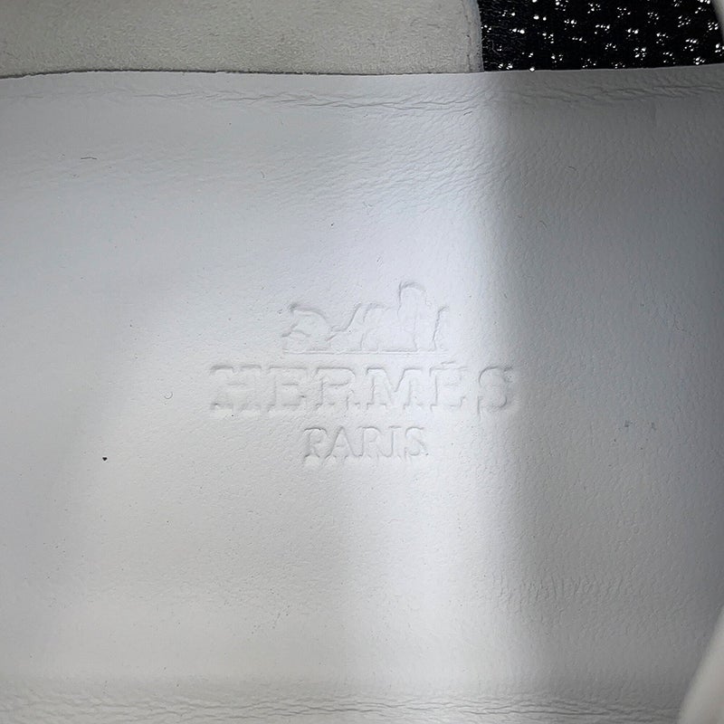 エルメス スニーカー バウンシング メッシュ レザー レディースサイズ37.5 HERMES 靴 黒 白
