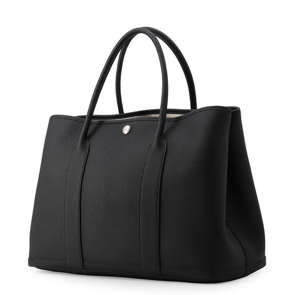 エルメス トートバッグ ガーデンパーティPM ブラック/シルバー金具 ネゴンダ K刻印 HERMES Garden Party 黒