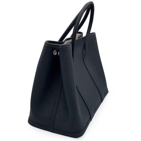 エルメス トートバッグ ガーデンパーティPM ブラック/シルバー金具 ネゴンダ K刻印 HERMES Garden Party 黒
