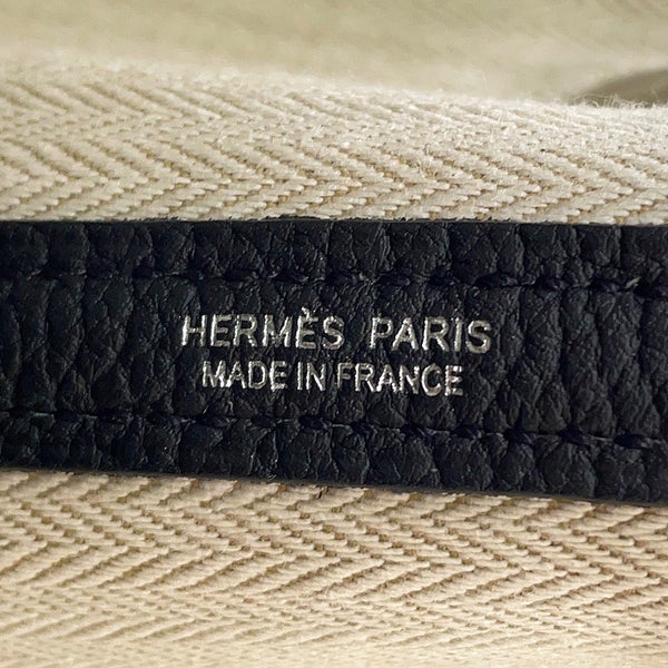 エルメス トートバッグ ガーデンパーティPM ブラック/シルバー金具 ネゴンダ K刻印 HERMES Garden Party 黒