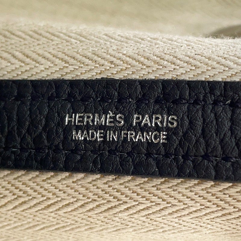 エルメス トートバッグ ガーデンパーティPM ブラック/シルバー金具 ネゴンダ K刻印 HERMES Garden Party 黒