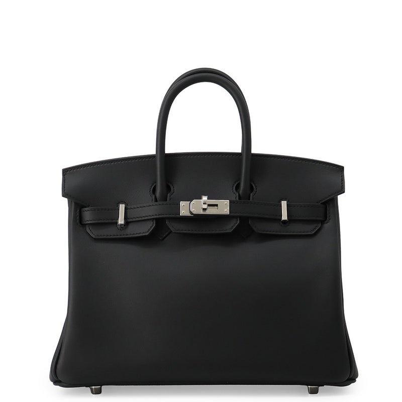 エルメス バーキン25 ブラック/シルバー金具 スイフト G刻印 HERMES Birkin ハンドバッグ 黒