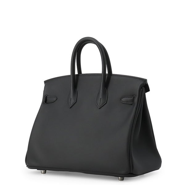 エルメス バーキン25 ブラック/シルバー金具 スイフト G刻印 HERMES Birkin ハンドバッグ 黒