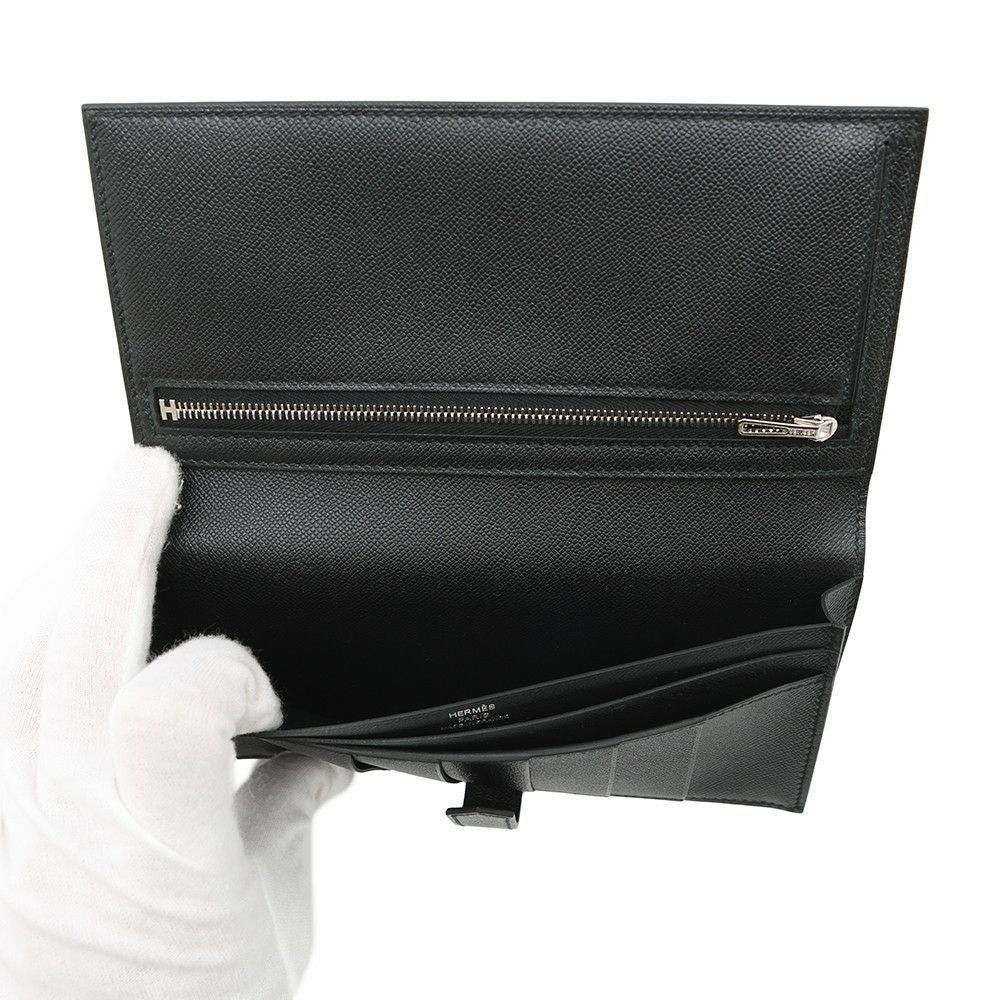 エルメス 長財布 ベアンスフレ ブラック/モノクローム金具 ヴォー