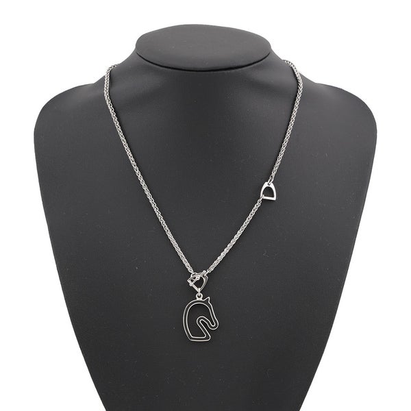 エルメス ネックレス トネール スモール ブラック/シルバー金具 HERMES アクセサリー 黒