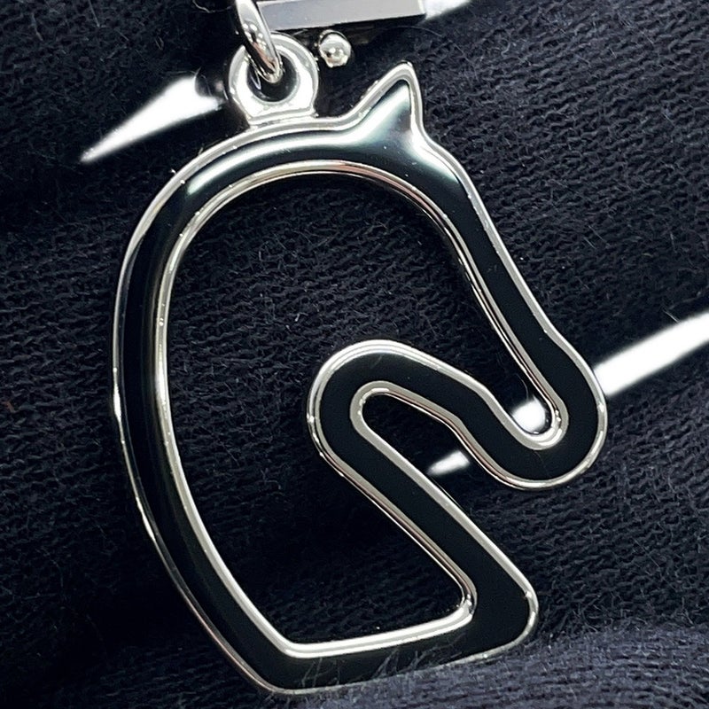 エルメス ネックレス トネール スモール ブラック/シルバー金具 HERMES アクセサリー 黒