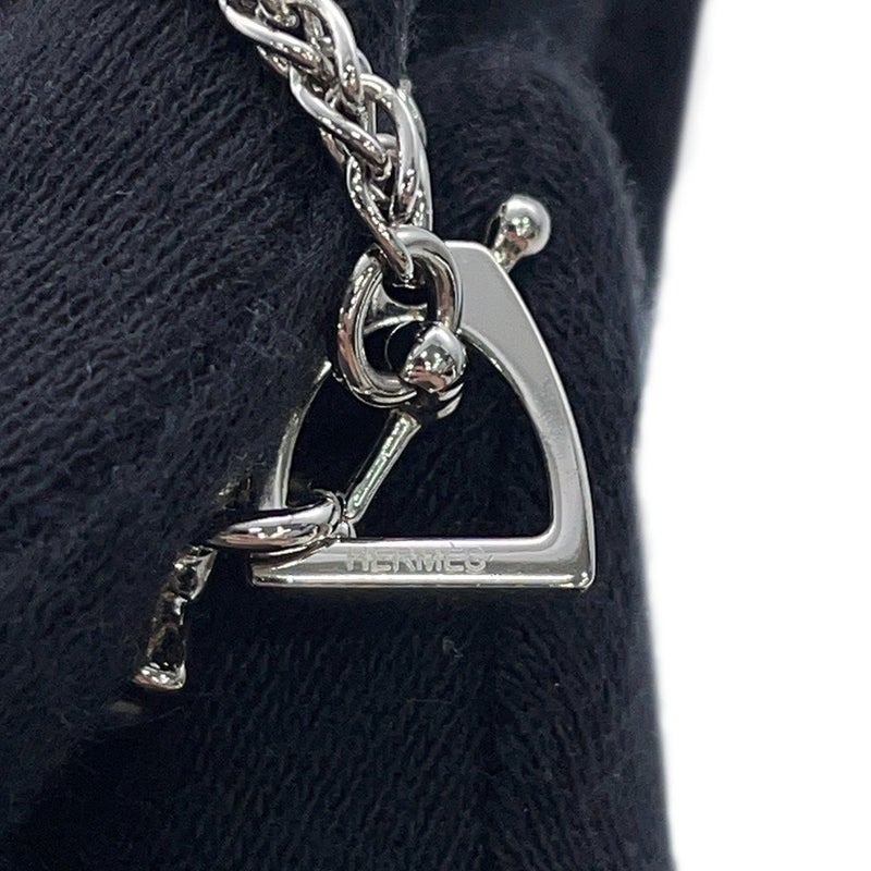 エルメス ネックレス トネール スモール ブラック/シルバー金具 HERMES アクセサリー 黒