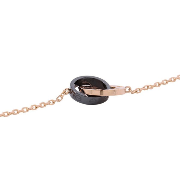 カルティエ ブレスレット LOVE ダイヤモンド 3P K18PGピンクゴールド/ブラックセラミック Cartier ラブサークル チェーン