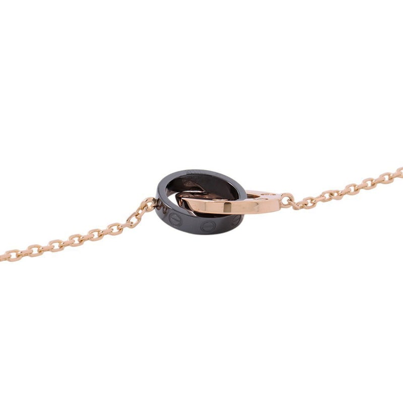 カルティエ ブレスレット LOVE ダイヤモンド 3P K18PGピンクゴールド/ブラックセラミック Cartier ラブサークル チェーン