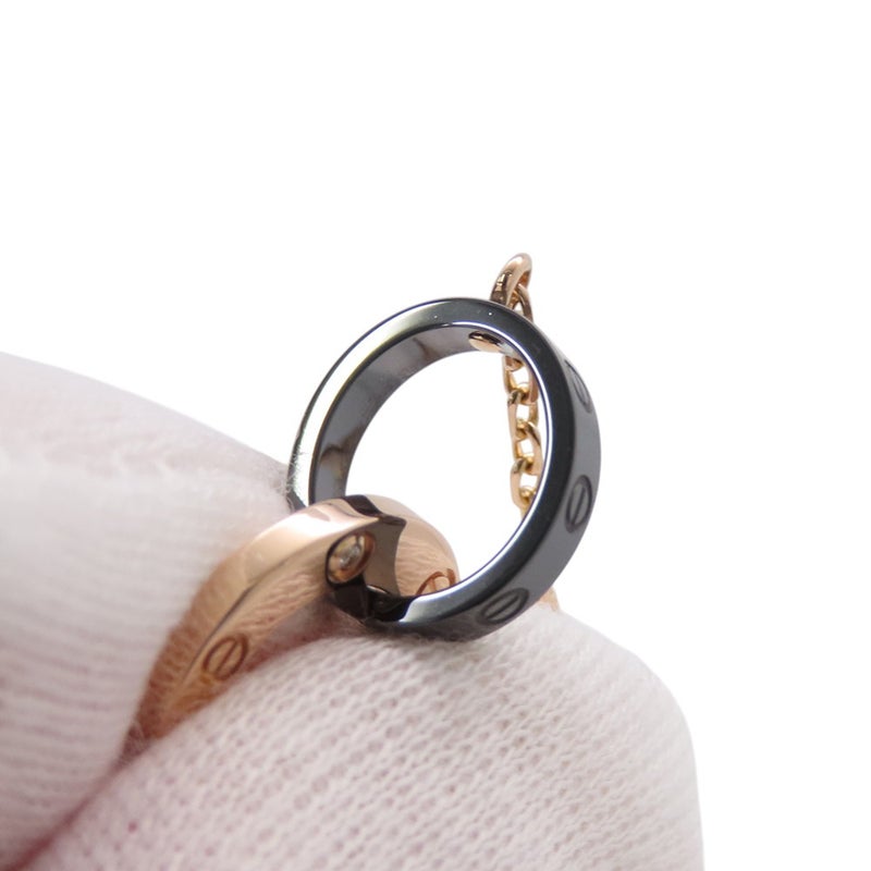 カルティエ ブレスレット LOVE ダイヤモンド 3P K18PGピンクゴールド/ブラックセラミック Cartier ラブサークル チェーン