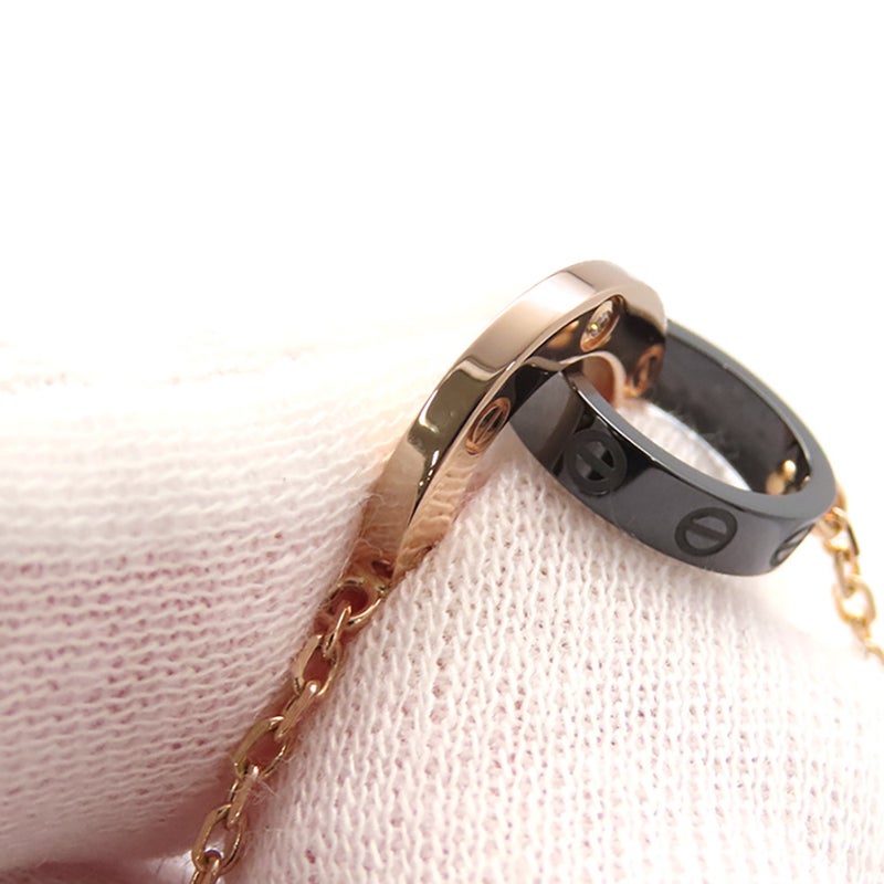 カルティエ ブレスレット LOVE ダイヤモンド 3P K18PGピンクゴールド/ブラックセラミック Cartier ラブサークル チェーン