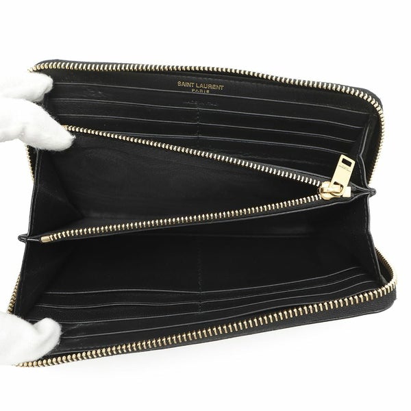 サンローランパリ 長財布 タイニーカサンドラ ラウンドファスナー 630201 SAINT LAURENT PARIS 黒