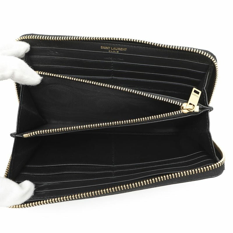 サンローランパリ 長財布 タイニーカサンドラ ラウンドファスナー 630201 SAINT LAURENT PARIS 黒