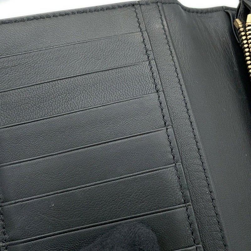 サンローランパリ 長財布 タイニーカサンドラ コンチネンタルウォレット クロコ型押しレザー 607746 黒