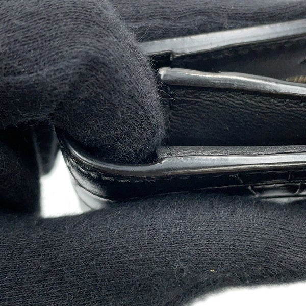 サンローランパリ 長財布 タイニーカサンドラ コンチネンタルウォレット クロコ型押しレザー 607746 黒