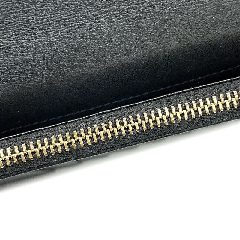 サンローランパリ 長財布 タイニーカサンドラ コンチネンタルウォレット クロコ型押しレザー 607746 黒