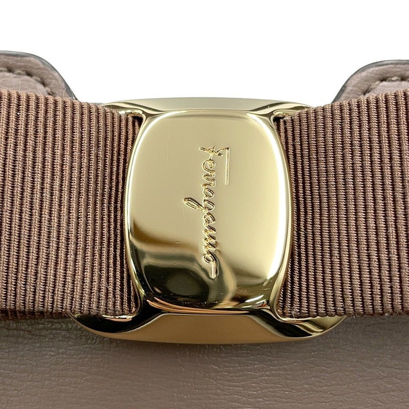 フェラガモ ハンドバッグ ヴァラ トップハンドル スプリットカーフレザー 21I290 Ferragamo 2way ブラウン