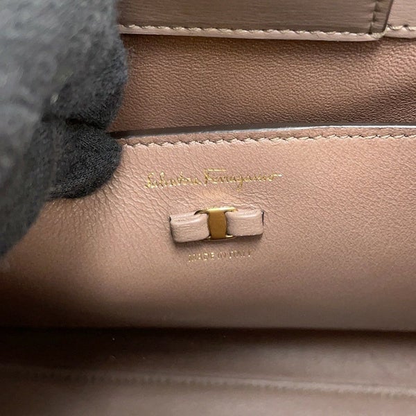 フェラガモ ハンドバッグ ヴァラ トップハンドル スプリットカーフレザー 21I290 Ferragamo 2way ブラウン