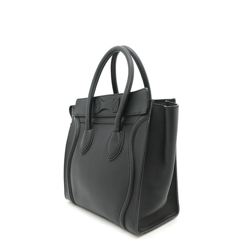 セリーヌ ハンドバッグ ラゲージ マイクロショッパー レザー 167793 CELINE 黒