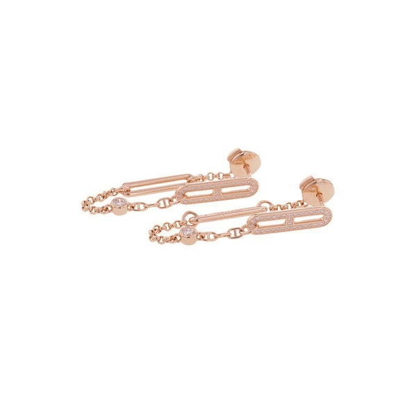 エルメス ピアス シェーヌ・ダンクル・カオス ダイヤモンド 70P 計0.5ct K18PGピンクゴールド HERMES