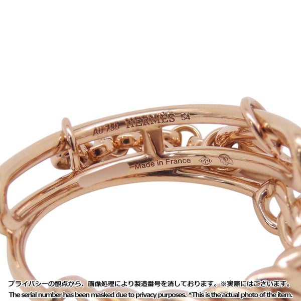 エルメス リング ミックス・アンド・H ダイヤモンド 1P 0.06ct K18PGピンクゴールド リングサイズ54 HERMES 指輪