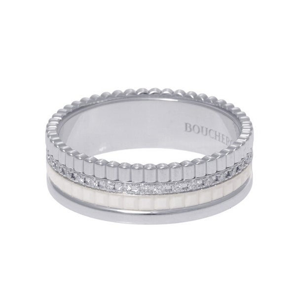 ブシュロン リング キャトル ダブルホワイト ダイヤ 33P 計0.26ct K18WG/ホワイトセラミック サイズ59 JRG03277 指輪