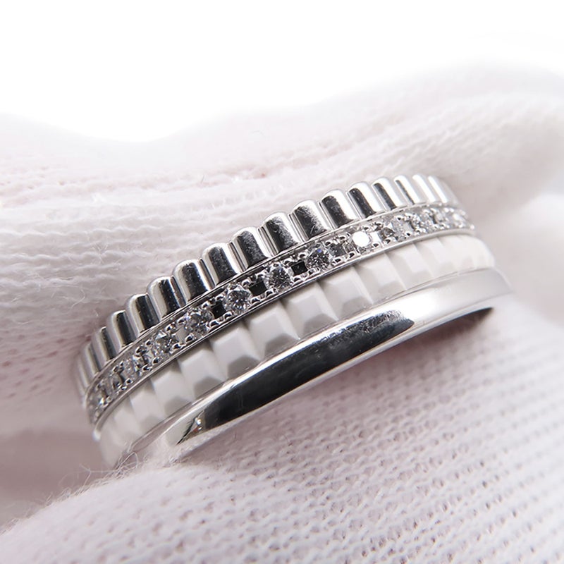 ブシュロン リング キャトル ダブルホワイト ダイヤ 33P 計0.26ct K18WG/ホワイトセラミック サイズ59 JRG03277 指輪