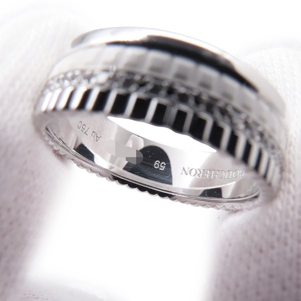 ブシュロン リング キャトル ダブルホワイト ダイヤ 33P 計0.26ct K18WG/ホワイトセラミック サイズ59 JRG03277 指輪