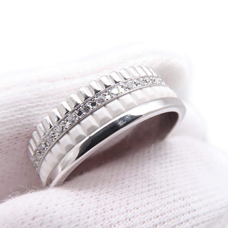 ブシュロン リング キャトル ダブルホワイト ダイヤ 33P 計0.26ct K18WG/ホワイトセラミック サイズ59 JRG03277 指輪