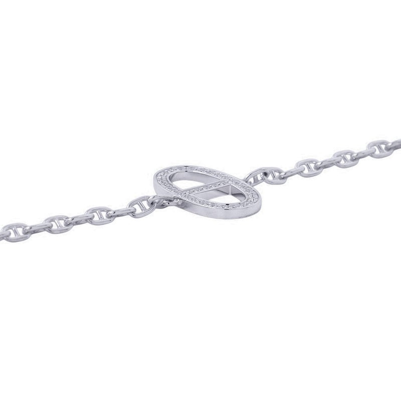 エルメス ブレスレット シェーヌダンクル コントゥール ダイヤ 33P 計0.16ct K18WGホワイトゴールド サイズSH HERMES