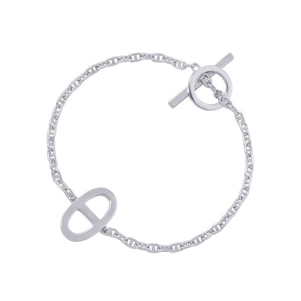エルメス ブレスレット シェーヌダンクル コントゥール ダイヤ 33P 計0.16ct K18WGホワイトゴールド サイズSH HERMES