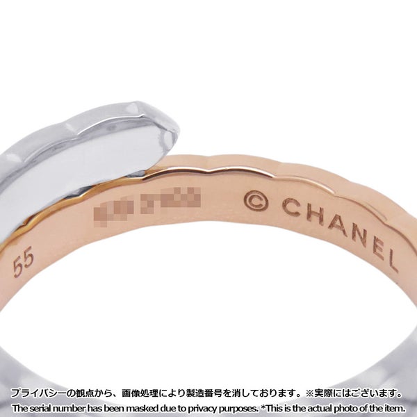シャネル リング ココクラッシュ コレクション スモール ダイヤ 2P 計約0.03ct K18PG/K18WG サイズ55 J11971 指輪