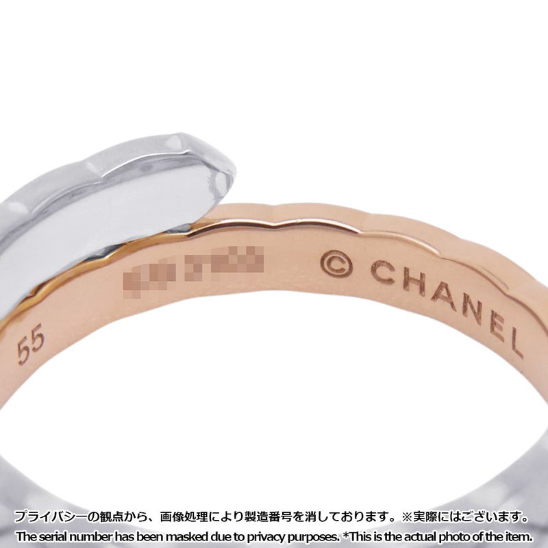 シャネル リング ココクラッシュ コレクション スモール ダイヤ 2P 計約0.03ct K18PG/K18WG サイズ55 J11971 指輪