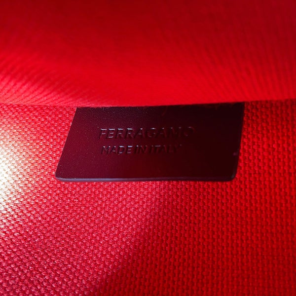サルヴァトーレ・フェラガモ トートバッグ ロゴ キャンバス レザー 241297 Ferragamo 黒