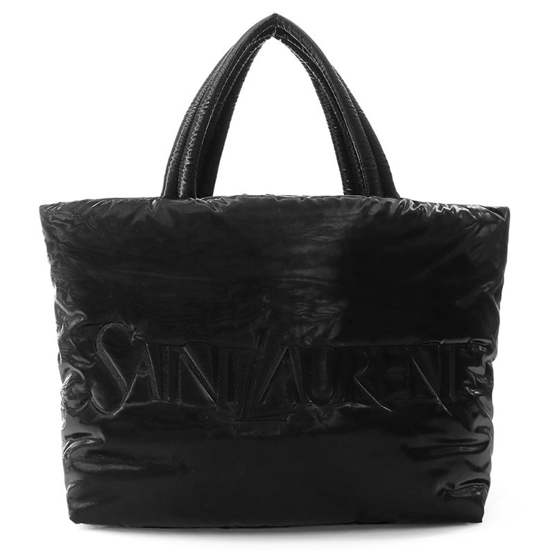 サンローランパリ トートバッグ ロゴ ワイドパファー シルクテックキャンバス 756269 SAINT LAURENT PARIS 黒