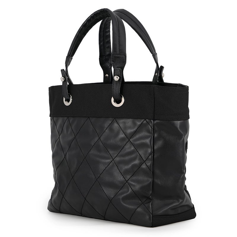 シャネル トートバッグ マトラッセ パリビアリッツトートMM ミディアム レザー キャンバス A34209 CHANEL 黒
