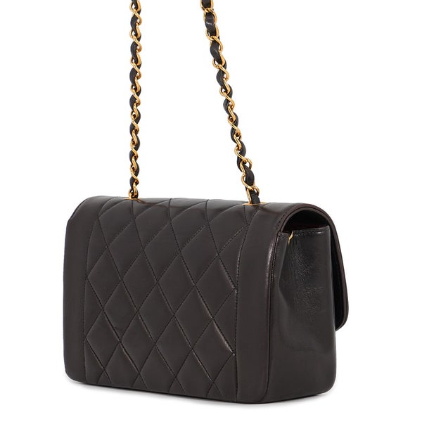 シャネル チェーンショルダーバッグ ダイアナ マトラッセ ココマーク シングルチェーン ラムスキン A01164 CHANEL 黒