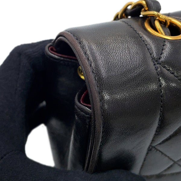シャネル チェーンショルダーバッグ ダイアナ マトラッセ ココマーク シングルチェーン ラムスキン A01164 CHANEL 黒