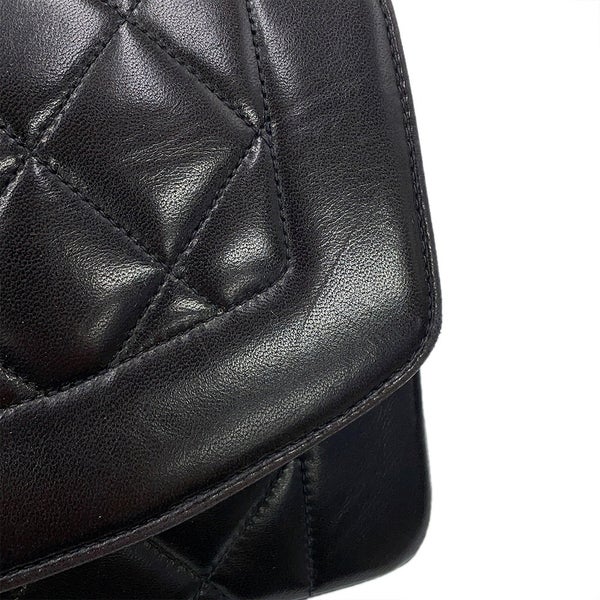 シャネル チェーンショルダーバッグ ダイアナ マトラッセ ココマーク シングルチェーン ラムスキン A01164 CHANEL 黒