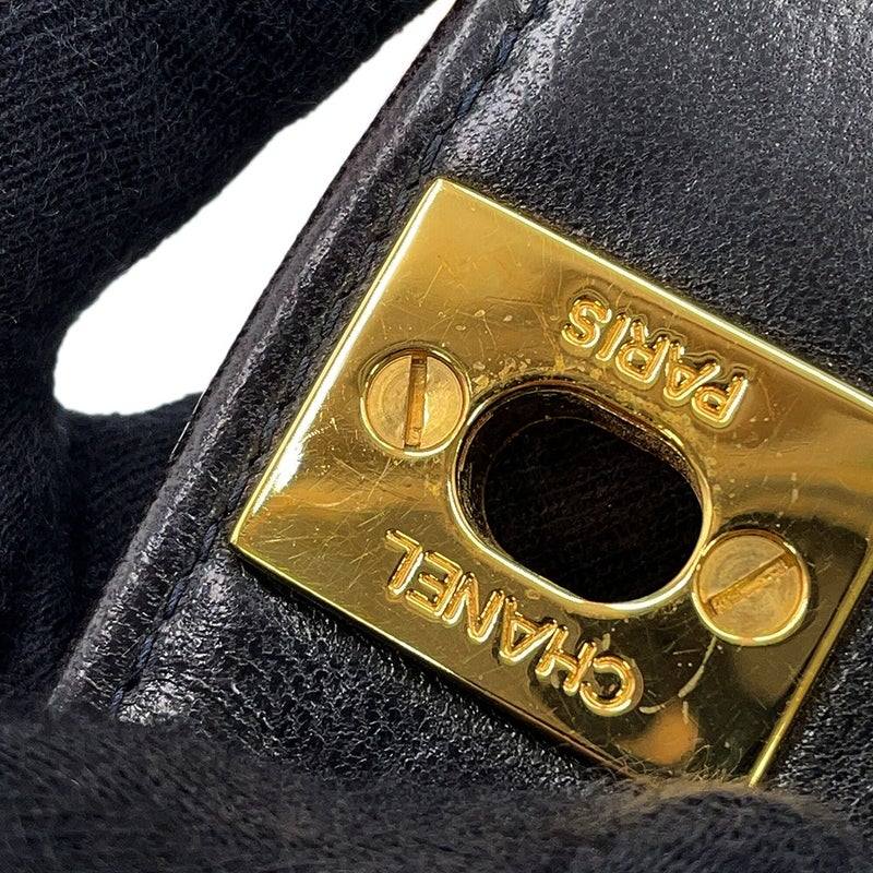 シャネル チェーンショルダーバッグ ダイアナ マトラッセ ココマーク シングルチェーン ラムスキン A01164 CHANEL 黒
