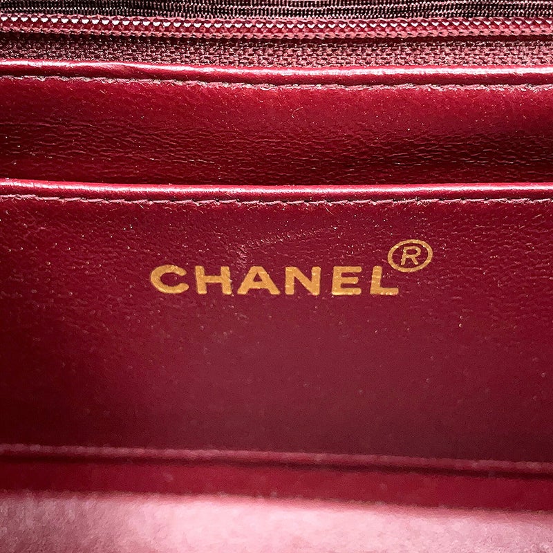 シャネル チェーンショルダーバッグ ダイアナ マトラッセ ココマーク シングルチェーン ラムスキン A01164 CHANEL 黒