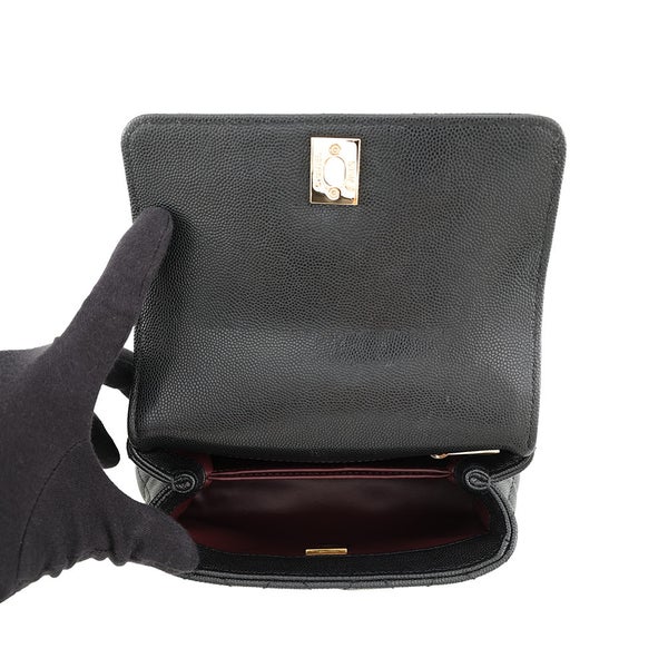 シャネル ハンドバッグ マトラッセ ココマーク ココハンドル XXS キャビアスキン AS2215 CHANEL 2way 黒