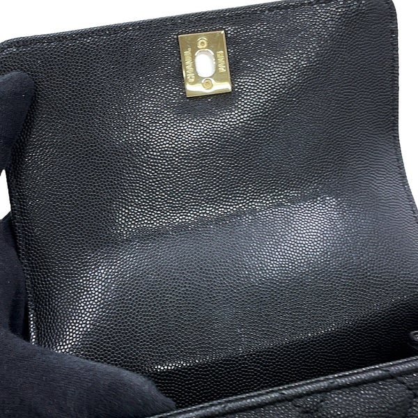 シャネル ハンドバッグ マトラッセ ココマーク ココハンドル XXS キャビアスキン AS2215 CHANEL 2way 黒