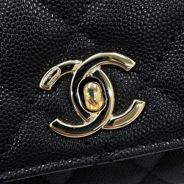 シャネル ハンドバッグ マトラッセ ココマーク ココハンドル XXS キャビアスキン AS2215 CHANEL 2way 黒