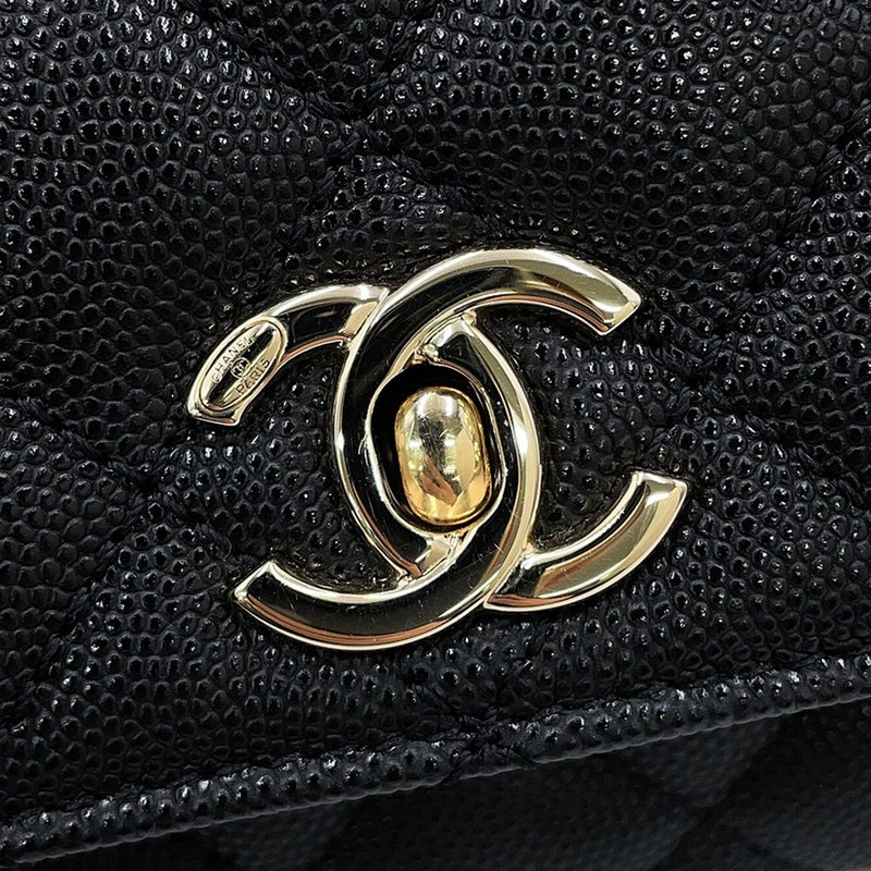シャネル ハンドバッグ マトラッセ ココマーク ココハンドル XXS キャビアスキン AS2215 CHANEL 2way 黒