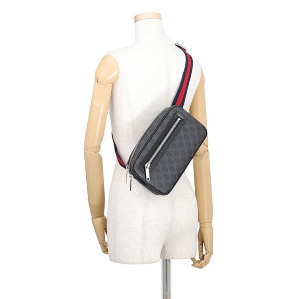 グッチ ボデイバッグ GGスプリーム スモール ベルトバッグ 792094 GUCCI バッグ メンズ 黒