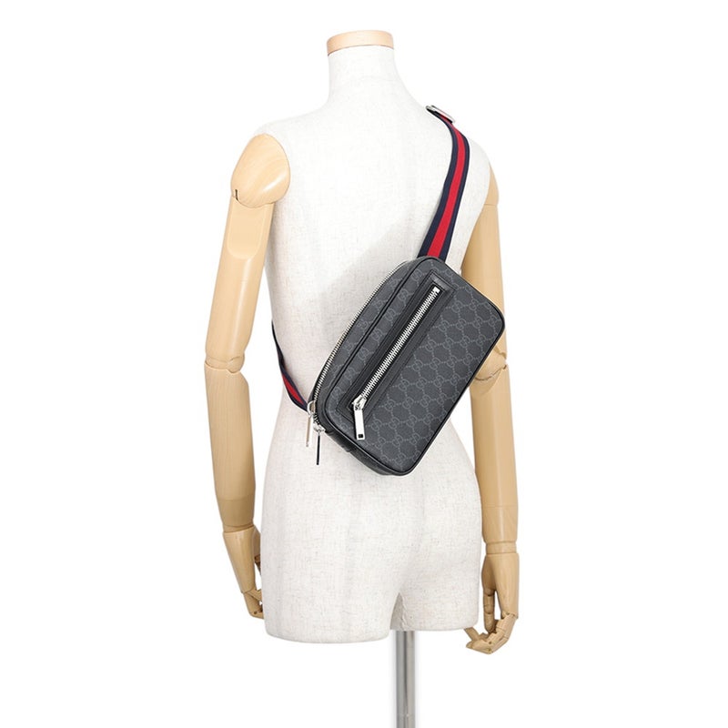 グッチ ボデイバッグ GGスプリーム スモール ベルトバッグ 792094 GUCCI バッグ メンズ 黒
