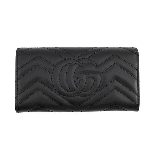 グッチ 長財布 GGマーモント ダブルG コンチネンタルウォレット レザー 443436 GUCCI 黒