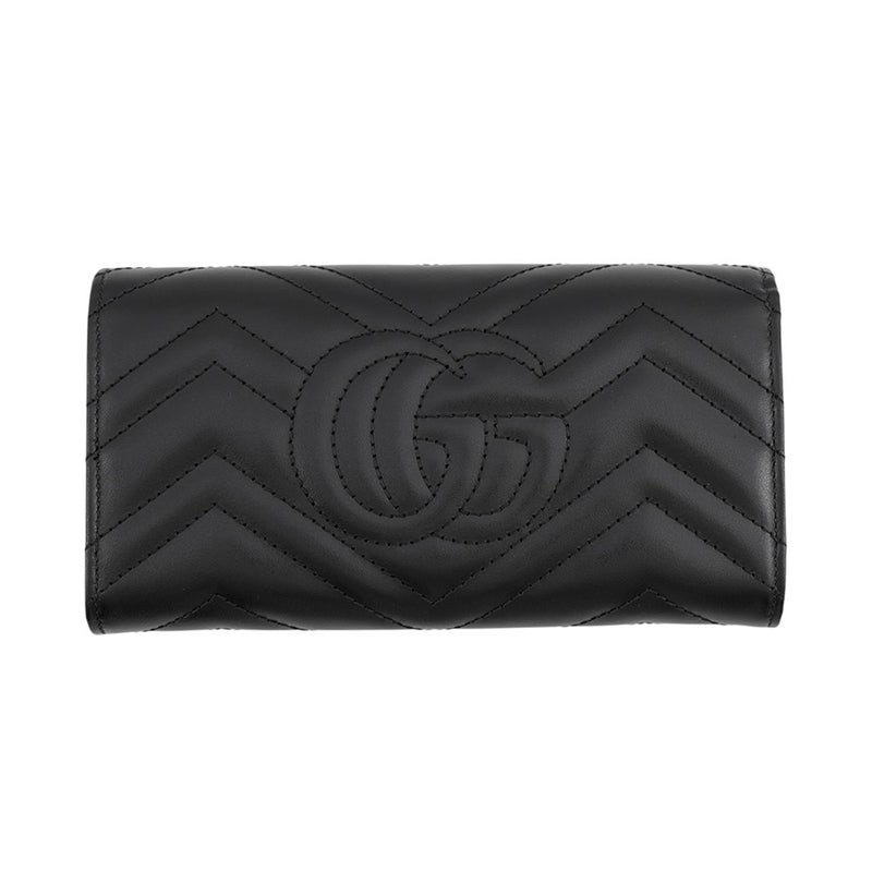 グッチ 長財布 GGマーモント ダブルG コンチネンタルウォレット レザー 443436 GUCCI 黒